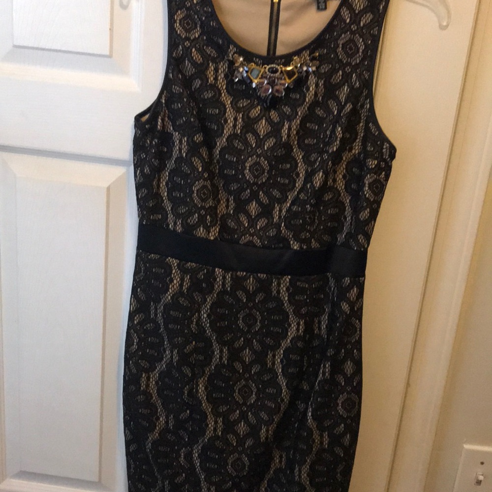 Tan and black dress